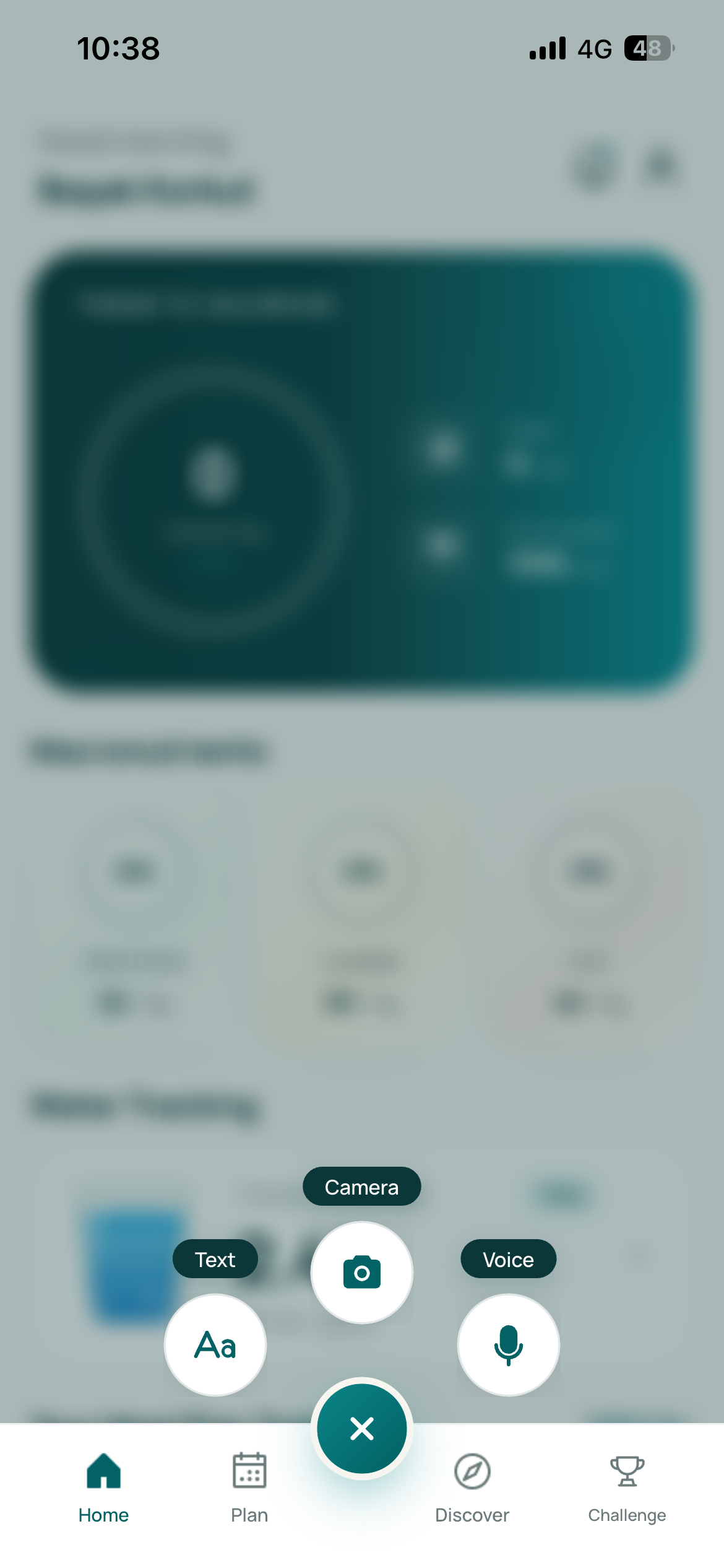 Humally quick add menu for camera text and voice